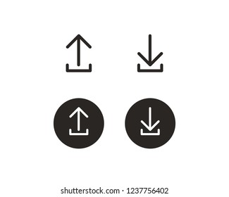 Upload and download icon sign symbol