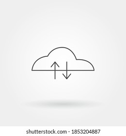carga - icono de descarga aislado con estilo de línea o contorno moderno