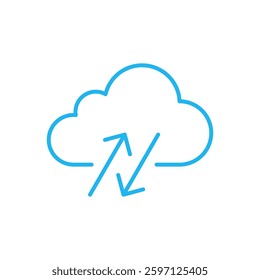Upload and download icon vector design. Editable stroke.