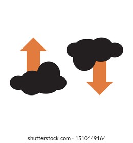 Upload download icon vector in simple style