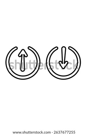 Upload and download icons. Data transfer symbols