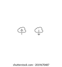 Cargar y descargar iconos. Símbolo de transferencia de información. Para la interfaz de aplicaciones móviles, software, diseños web.