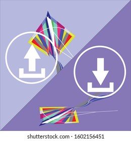 Upload download logo. means in computer networks, to send and receive  data from a remote system,typically a server such as a web serever ,an ftp server an email server.
