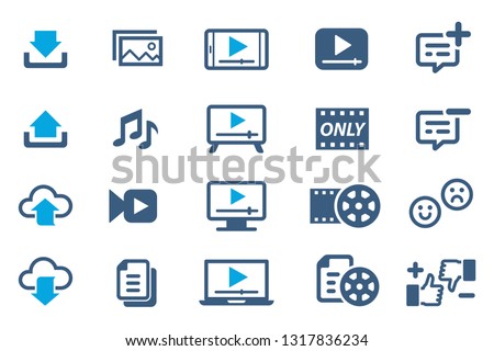 Upload and download media to network.(icon)