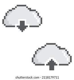  upload and download pixel art icon vector 8 bit game cloud sign