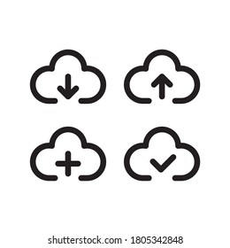 upload, download, plus check claude icon vector eps