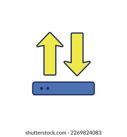 Upload download speed connection icon vector illustration 
