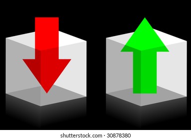 Upload and download symbols. Arrows in transparent boxes. A vector. Without mesh. - Powered by Shutterstock - Get 15% off with code: PIKWIZARD15