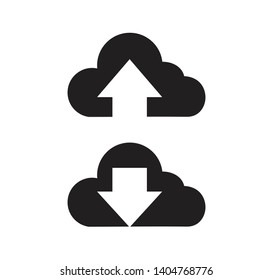 Upload and download vector icon, cloud storage symbol. Modern flat vector illustration for web site or mobile app