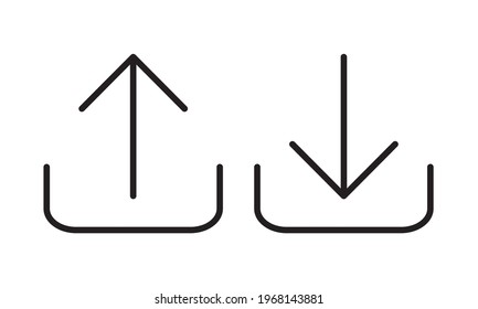Upload and download vector icon, upload symbol vector. for web