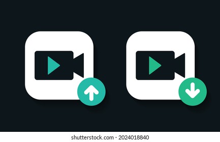 Video-Button-Symbol hochladen oder herunterladen. Illustrationsvektor
