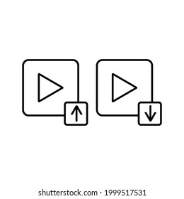 Cargar y descargar ilustración vectorial de iconos de vídeo