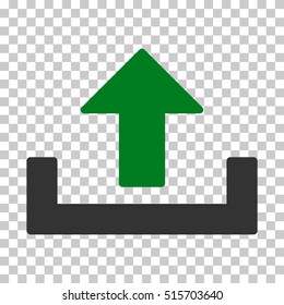Upload EPS vector icon. Illustration style is flat iconic bicolor green and gray symbol.