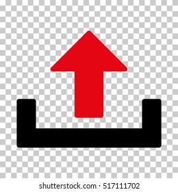 Upload EPS vector icon. Illustration style is flat iconic bicolor intensive red and black symbol.