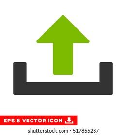Upload EPS vector icon. Illustration style is flat iconic bicolor eco green and gray symbol on white background.