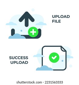 upload file button Concept illustration flat design vector eps10. modern graphic element for landing page, empty state ui, infographic, icon