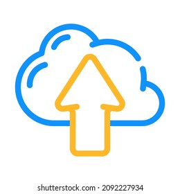 upload file in cloud storage color icon vector. upload file in cloud storage sign. isolated symbol illustration