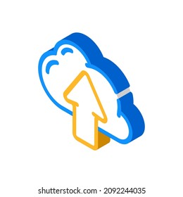 upload file in cloud storage isometric icon vector. upload file in cloud storage sign. isolated symbol illustration