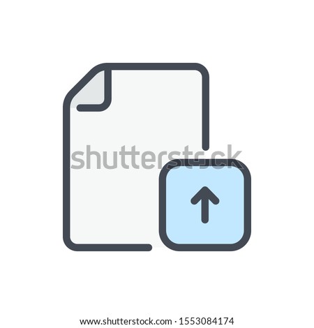 Upload file color line icon. Export document vector outline colorful sign.