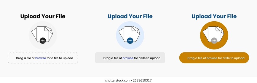 Upload file dashboard. Drag and drop files to upload buttons. website, mobile, application. vector
