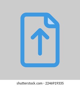 Upload file icon in blue style, use for website mobile app presentation