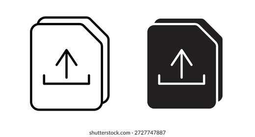 Concepto de icono de archivo de Cargar. Icono de interfaz de usuario lineal perfecto de píxeles.