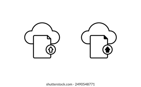 Upload File icon design with white background stock illustration