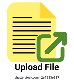 Upload File Icon Flat Color Style