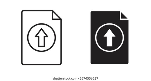 Icono de archivo Cargar en estilo de moda plano y forro para diseños de interfaz de usuario App