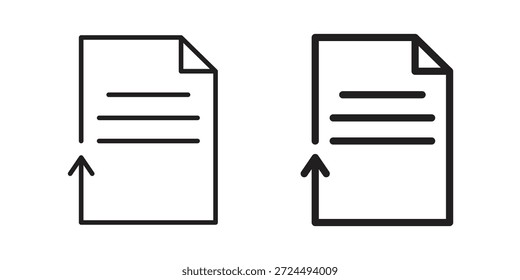 Ilustración de icono de archivo de Cargar, Vector de línea delgada, signo de Diseño web,