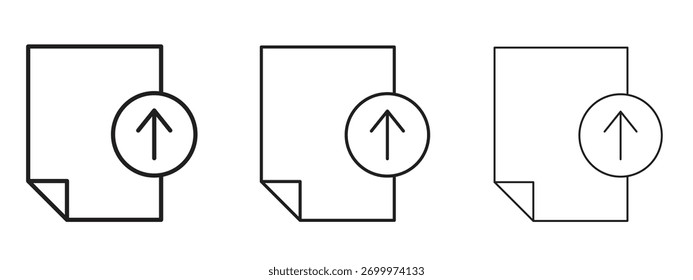 Upload file icon linear style sign for mobile concept and web design.