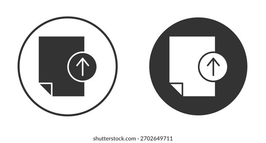 Upload file icon logo design illustration template. Solid Style