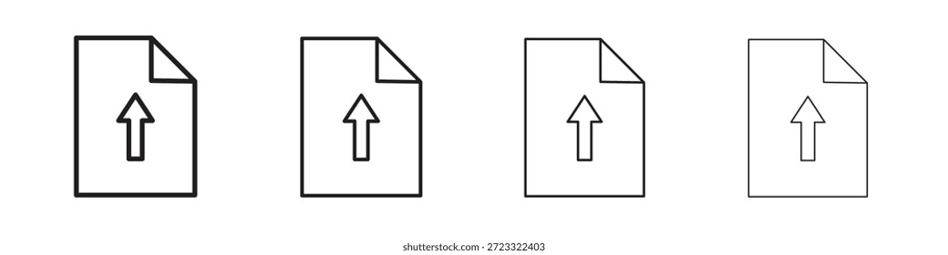 Conjunto de iconos de archivo Cargar, Ilustración, Negro