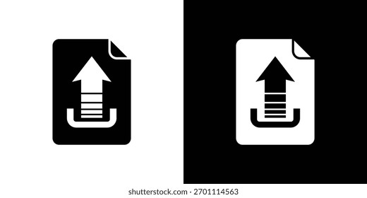 Vector de la silueta del icono del archivo del Cargar en colores negros. estilo plano del diseño del logotipo del símbolo