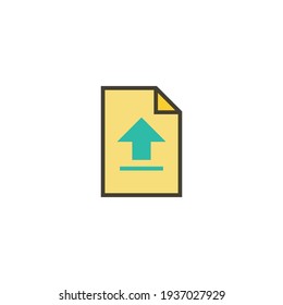 Upload file icon. Simple filled outline style. Document, report, vector button, download get new project concept. Vector illustration isolated on white background. EPS 10.