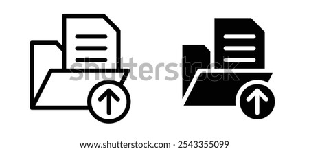 Upload file icon symbol collection on white background.