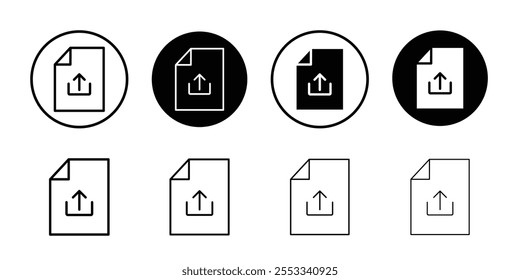 Upload file Icon Thin line vector illustration set