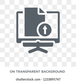Upload file icon. Trendy flat vector Upload file icon on transparent background from web hosting collection. 