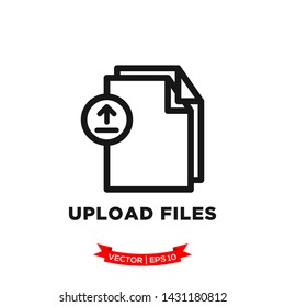 upload file icon in trendy flat style, file vector icon 