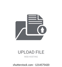 Upload file icon. Trendy Upload file logo concept on white background from web hosting collection. Suitable for use on web apps, mobile apps and print media.