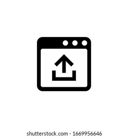 Upload file  icon vector in black solid flat design icon isolated on white background