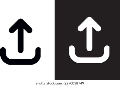 Upload File Icon vector design black and white