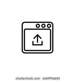Upload file  icon vector in linear, outline icon isolated on white background