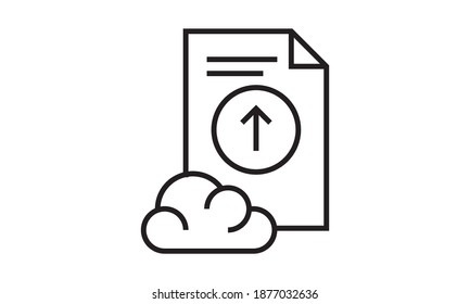 Cargar símbolo vectorial de icono de archivo y símbolo aislado en fondo blanco, Cargar concepto de logotipo de archivo.