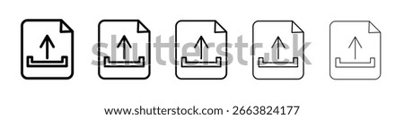 Upload file icon in web style. Vector illustration. Eps10