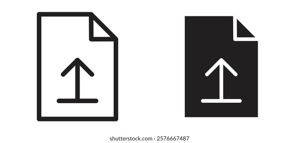 Upload file icons in outline and stroke versions