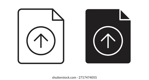 Upload file icons. Pixel perfect. Vector outline icon. Flat logo concept.