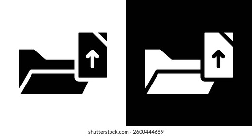 Upload file icons vectors set in solid style.