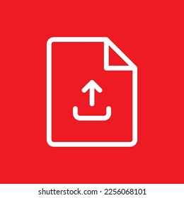 Upload file line icon, graphic resource template, vector illustration.