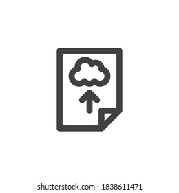 Upload file line icon. linear style sign for mobile concept and web design. Document upload outline vector icon. Symbol, logo illustration. Vector graphics